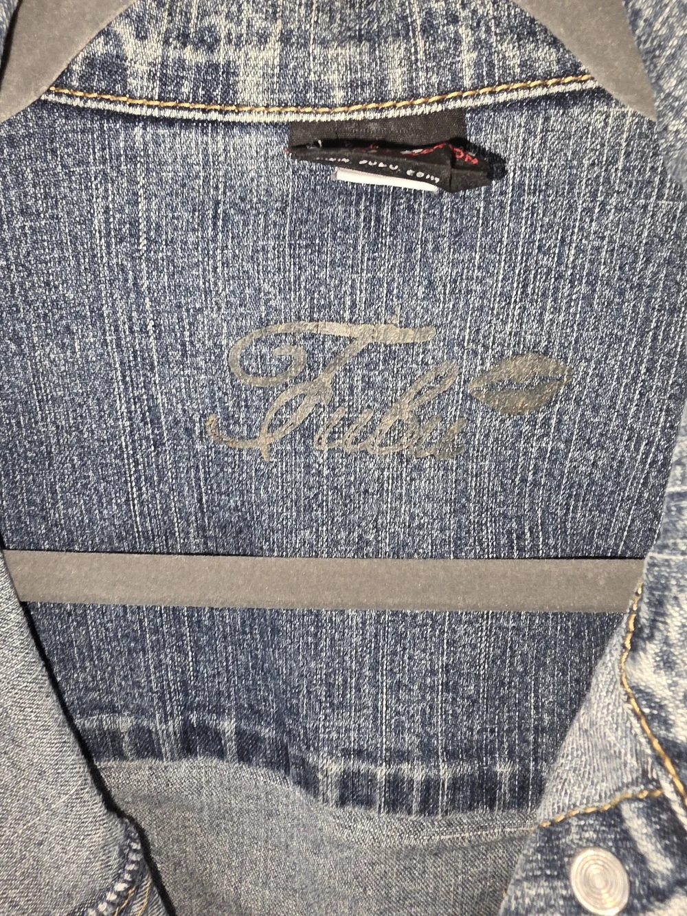 VTG FUBU Blue Denim Jacket with Subtle Washed Texture Size 2x Fits Like An XL